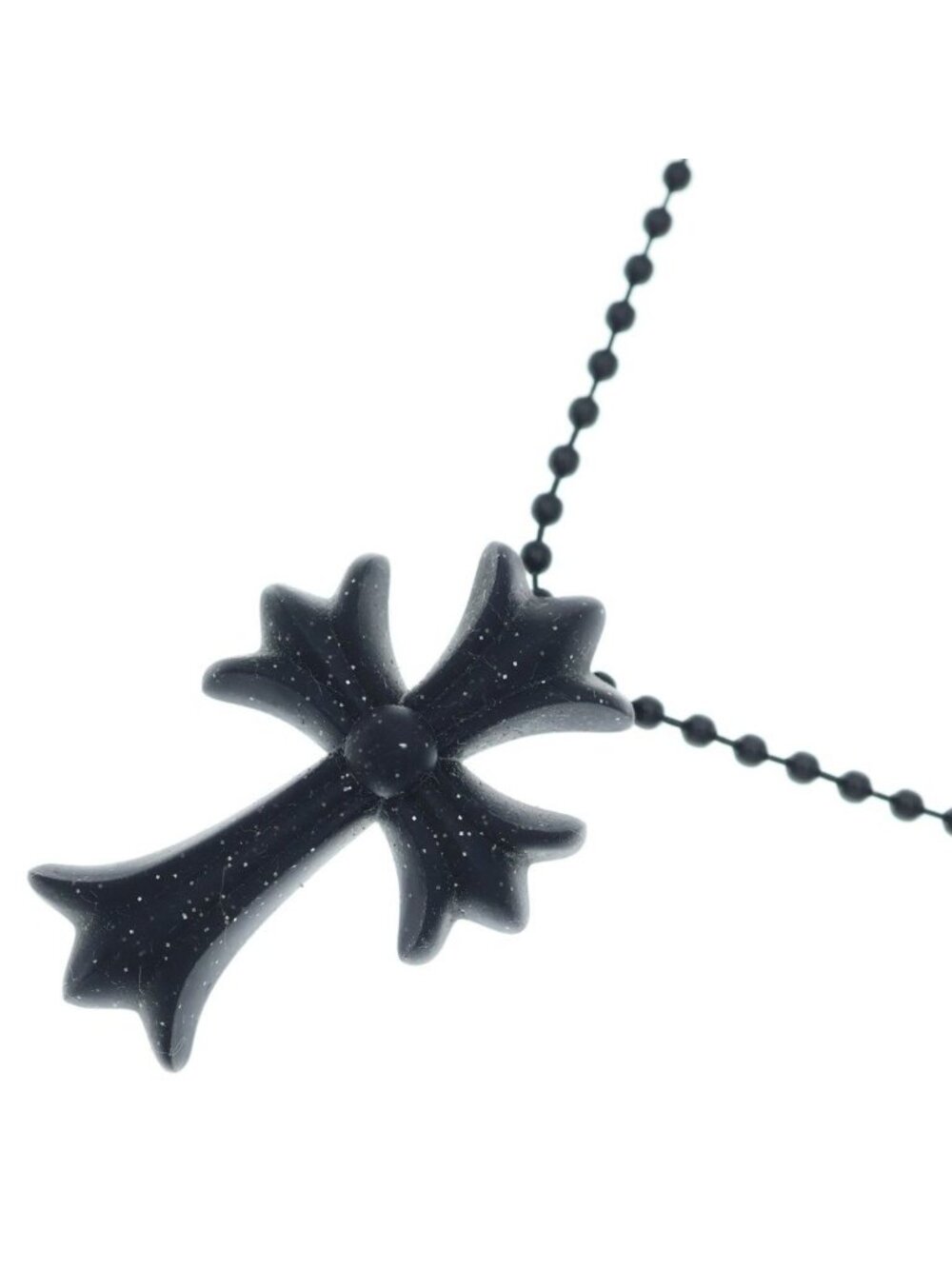 Chrome Hearts Rubber CH Small CH Cross Necklace Silicone Black